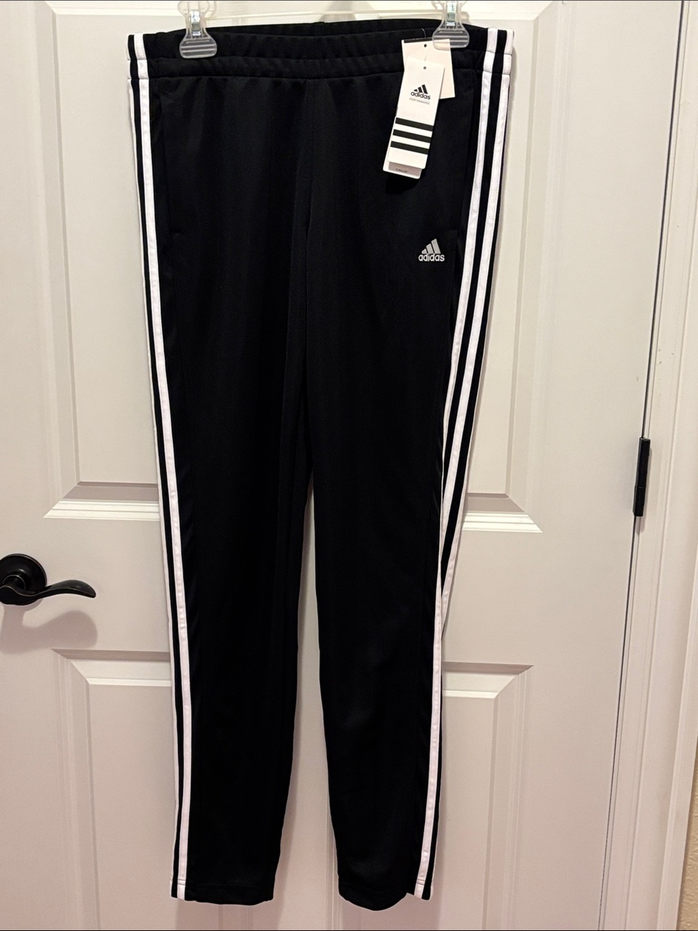 adidas Black Joggers with White Side Stripes NWT medium